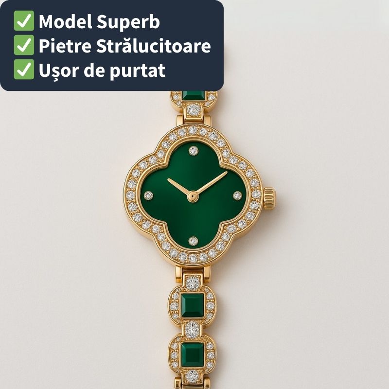 Ceas Superb cu Pietre Strălucitoare pentru Femei