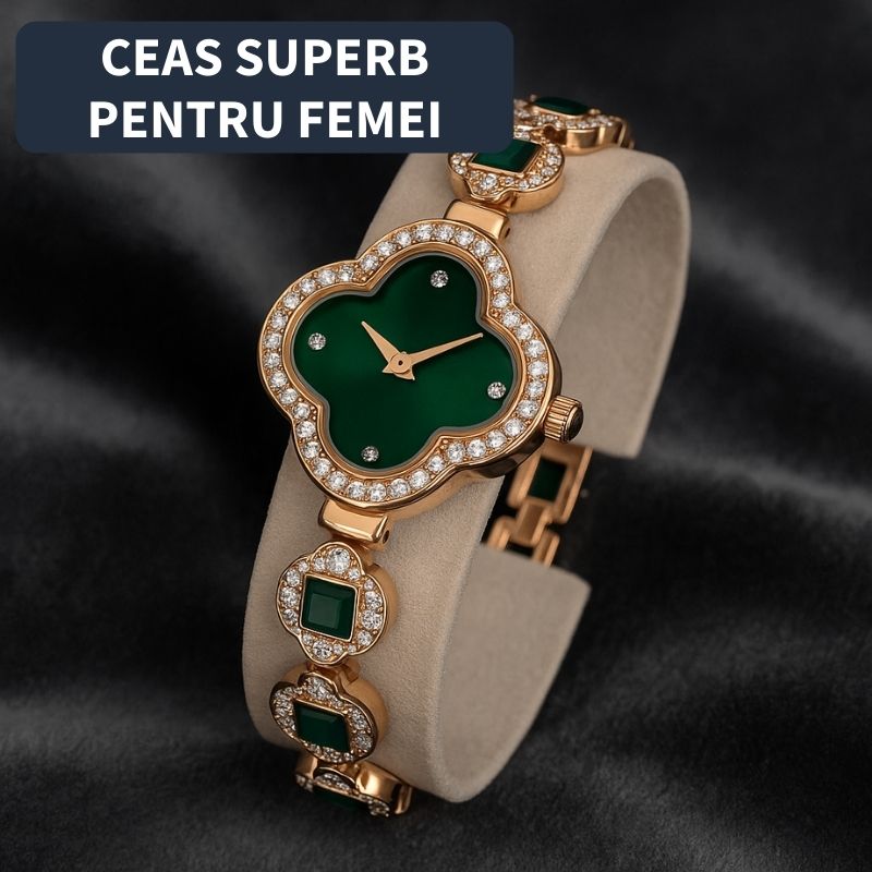 Ceas Superb cu Pietre Strălucitoare pentru Femei