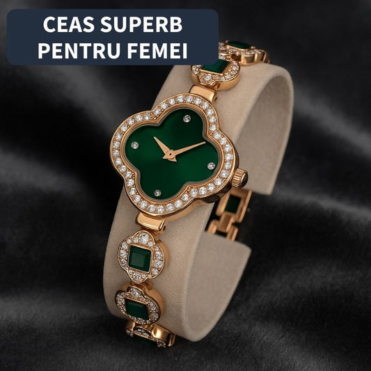 Ceas Superb cu Pietre Strălucitoare pentru Femei